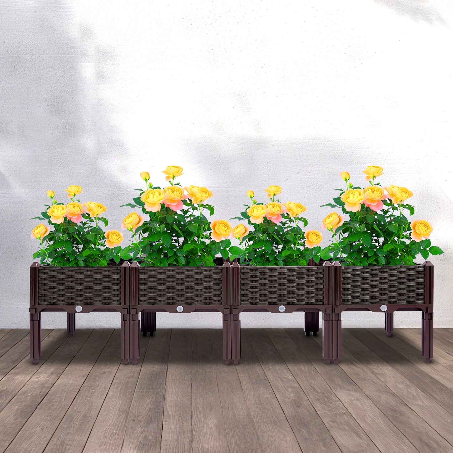 Size 61*15*15in 5.9in Deep Raised Garden Bed Planter Raised Beds Outdoor Plants Raised Elevated Rectangular Garden Box Kits