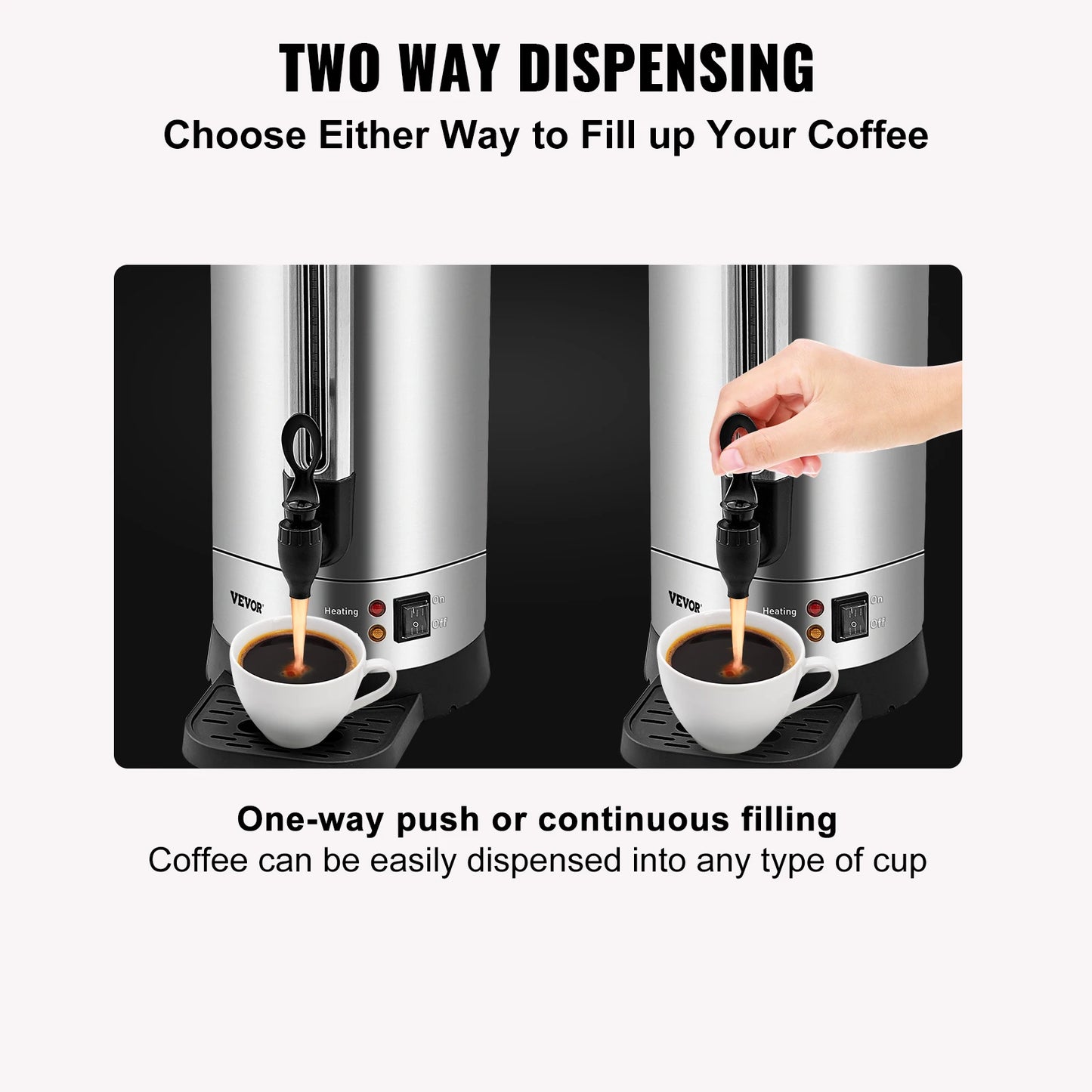 SucceBuy 110 Cups Stainless Steel Coffee Thermos Urn Commercial Hot Water Dispenser for Camping Fast Brewing Easy Cleaning