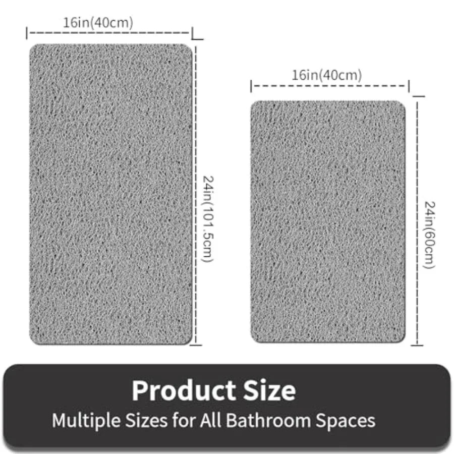 Non Slip PVC Loofah Shower Mat for Tub, Quick Drying
