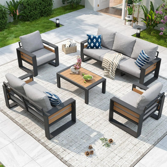 XIAOLANG Aluminum Patio Furniture Set 5 Piece Luxury Outdoor Sectional