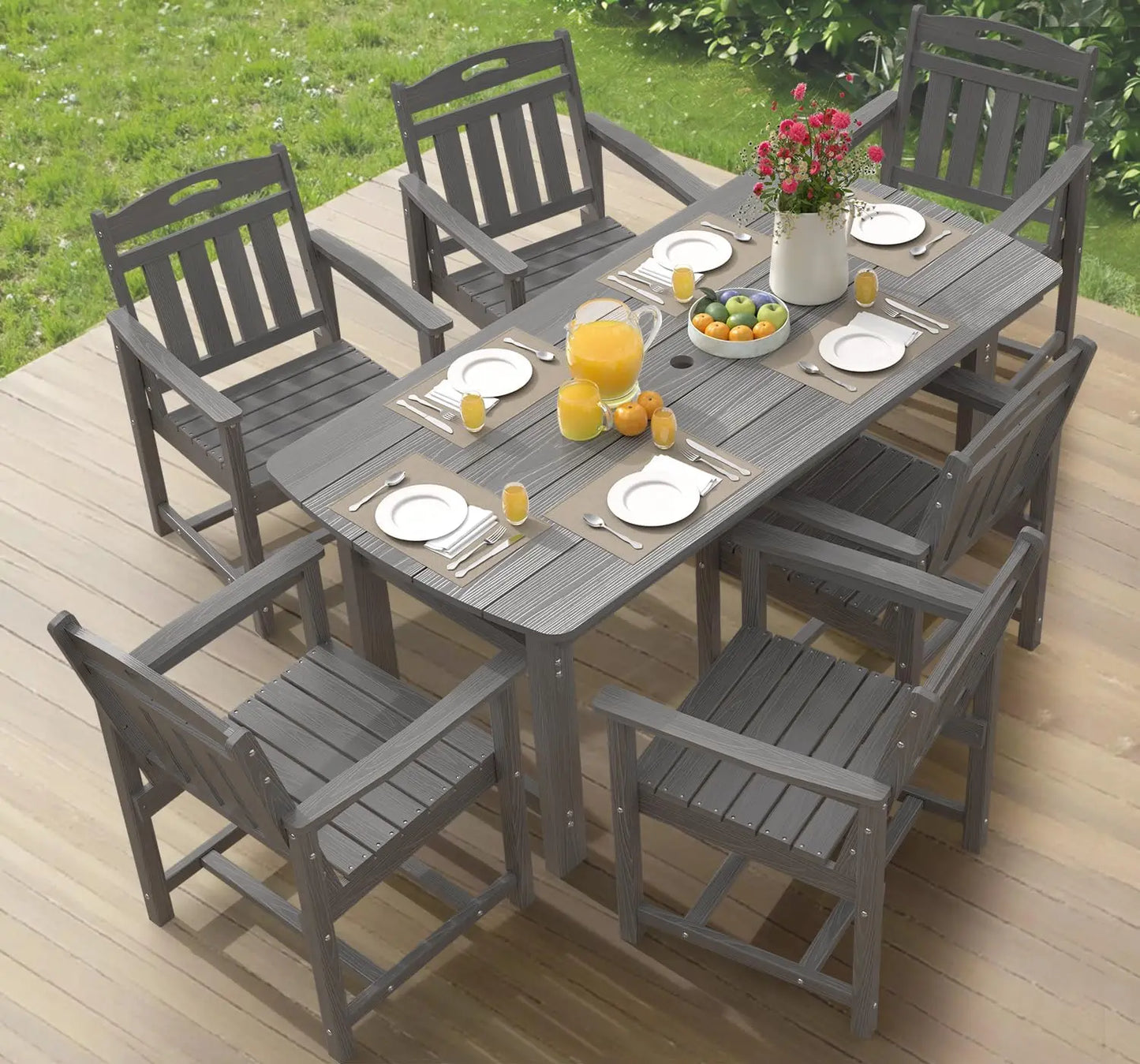 Outdoor 7 Piece Patio Dining Set All Weather Furniture