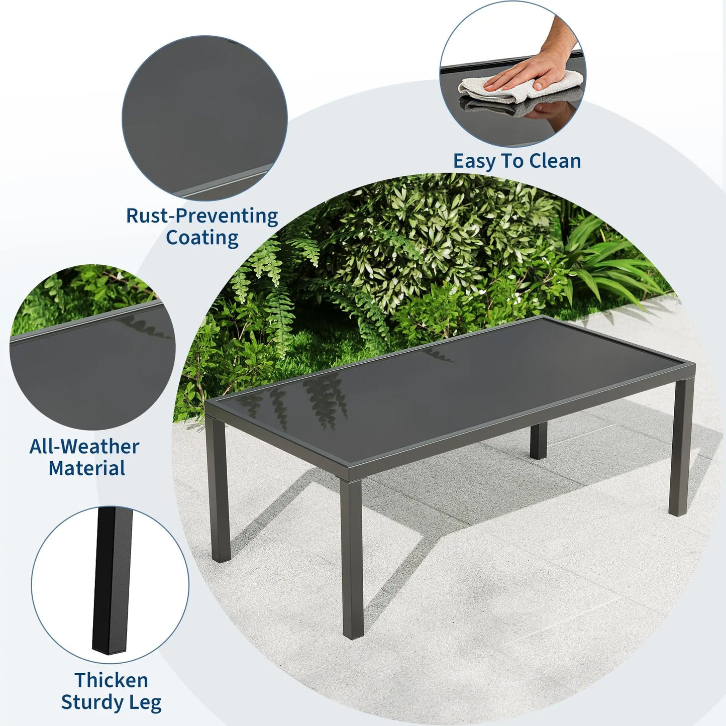 HobbyLane Modern 4 Piece Metal Patio Set With Mesh Seating