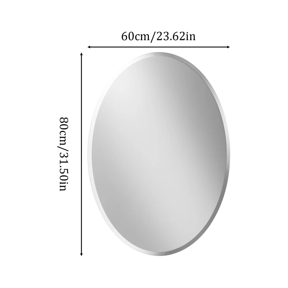 Wisfor Frameless Oval Wall Mirror Beveled Edge For Modern Bathrooms