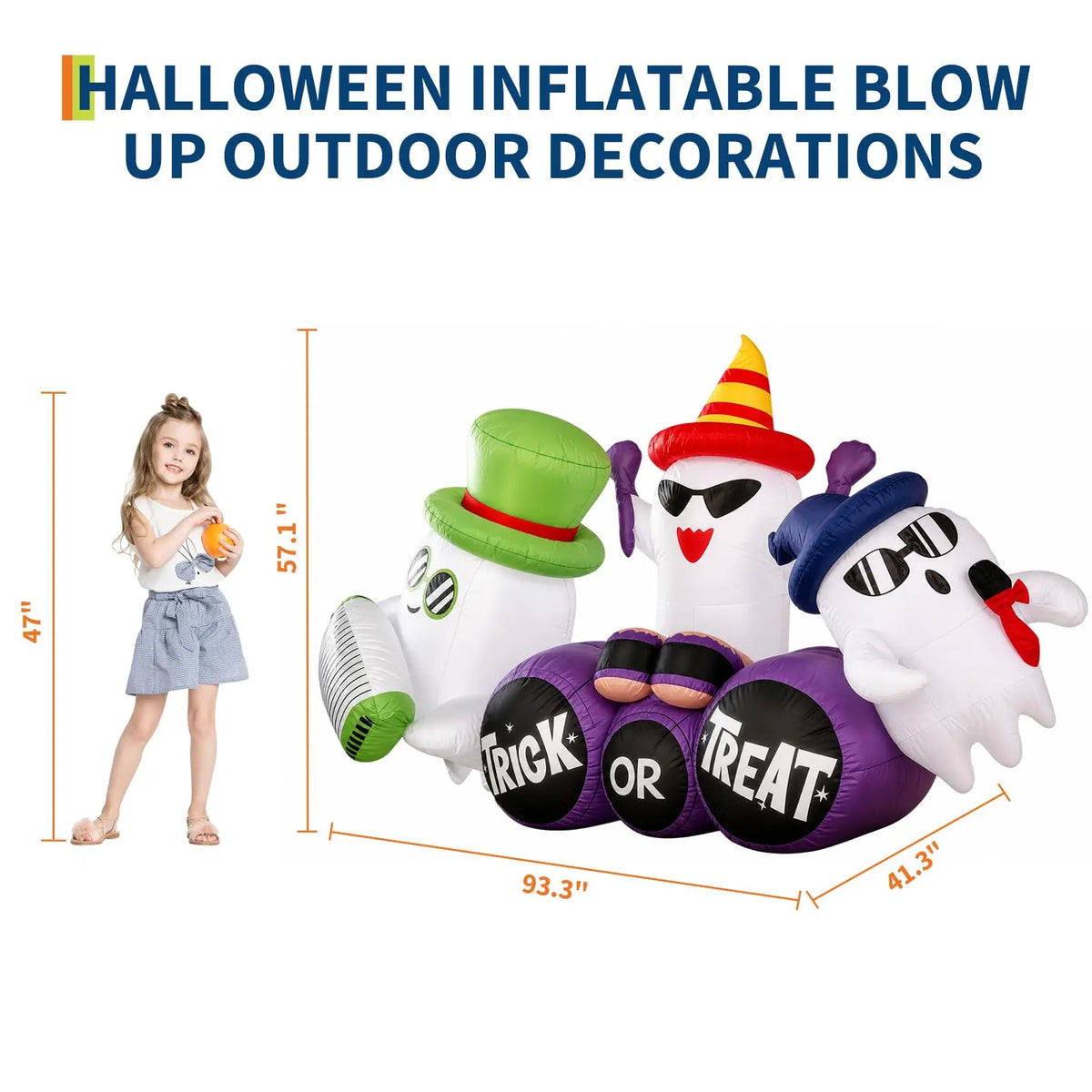 HiMISS Halloween Ghost Band Inflatable Yard Decor With LED Lights