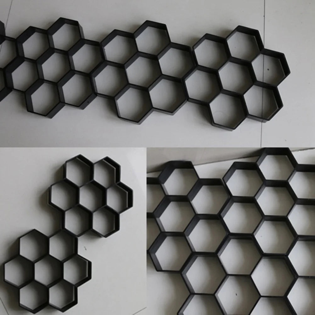 Home Garden Walk Pavement Cement Mould 7 Grid Reusable Stone Road Concrete Molds for Home Garden Paving