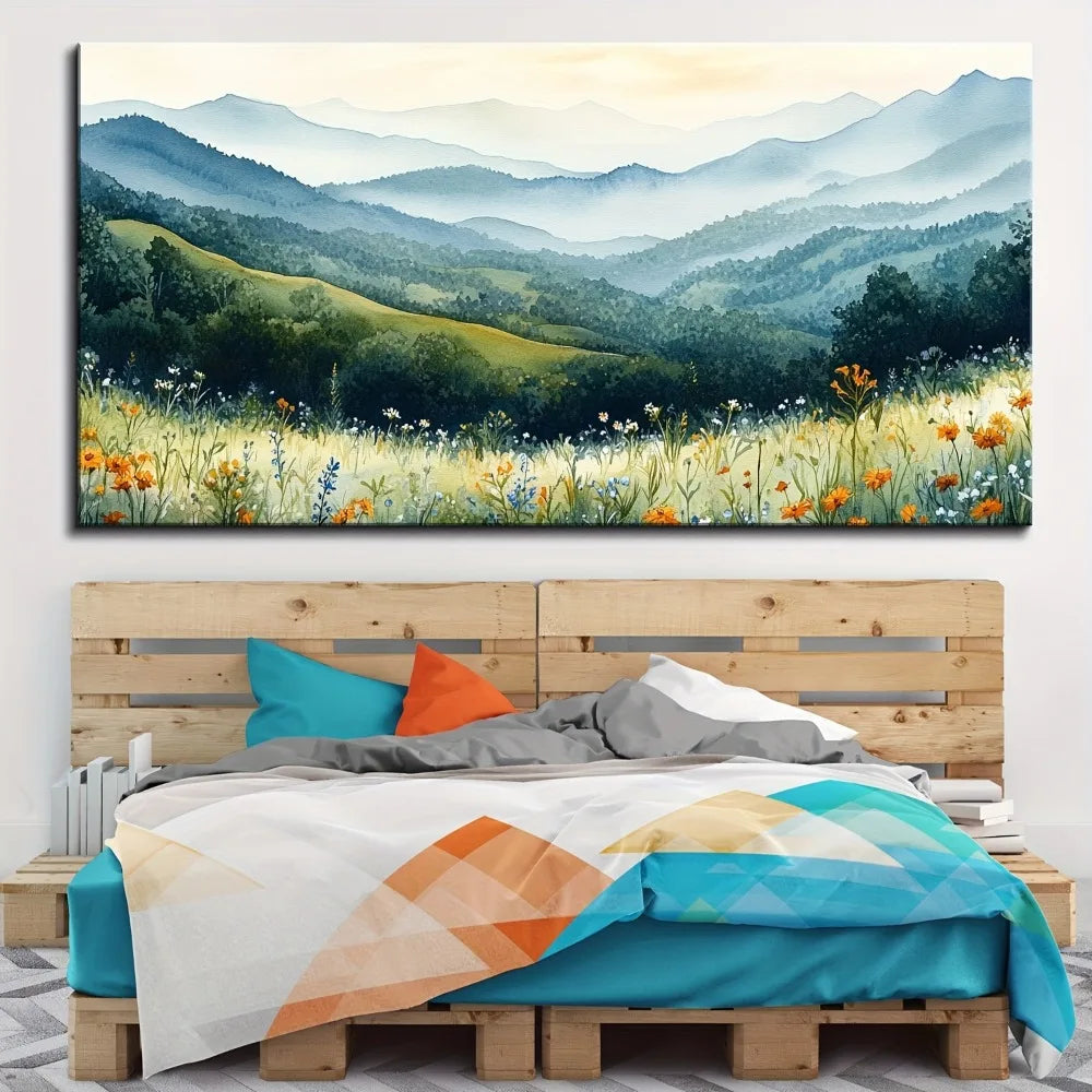 Pine Wood Frame Forest Landscape Wall Art