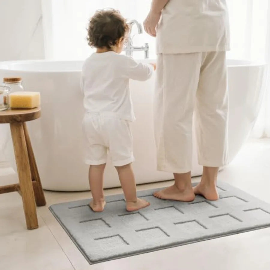 Non Slip Washable Plush Shaggy Bath Mat Soft Water Absorbent