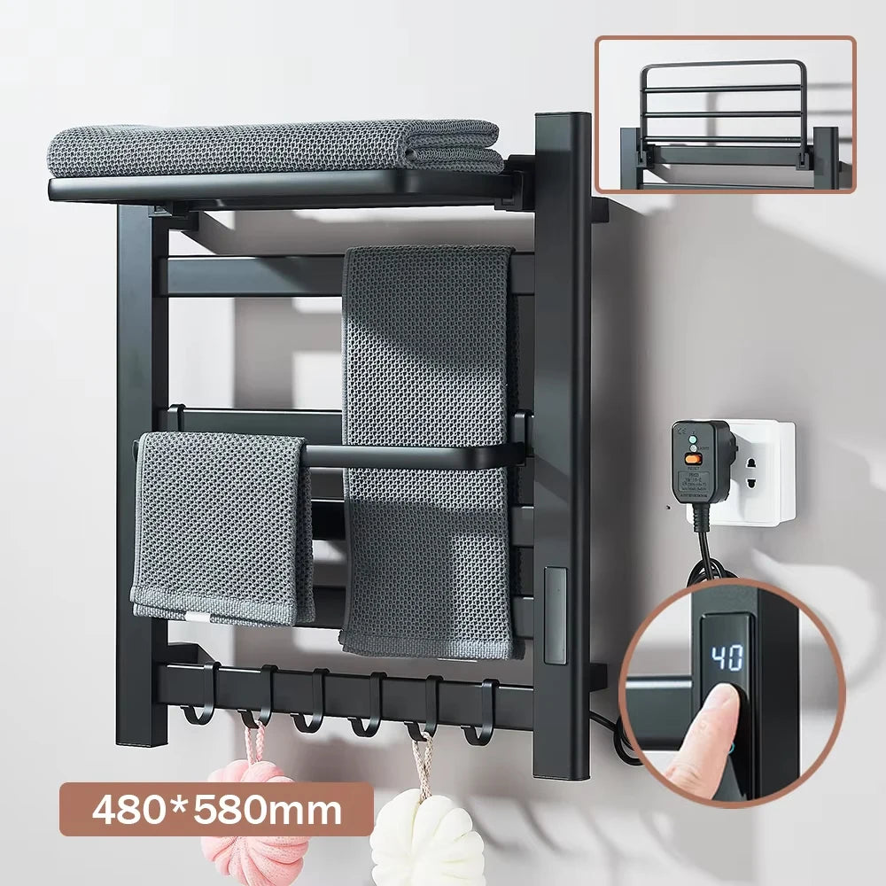 Onyzpily Electric Heated Towel Rack With Digital Thermostat