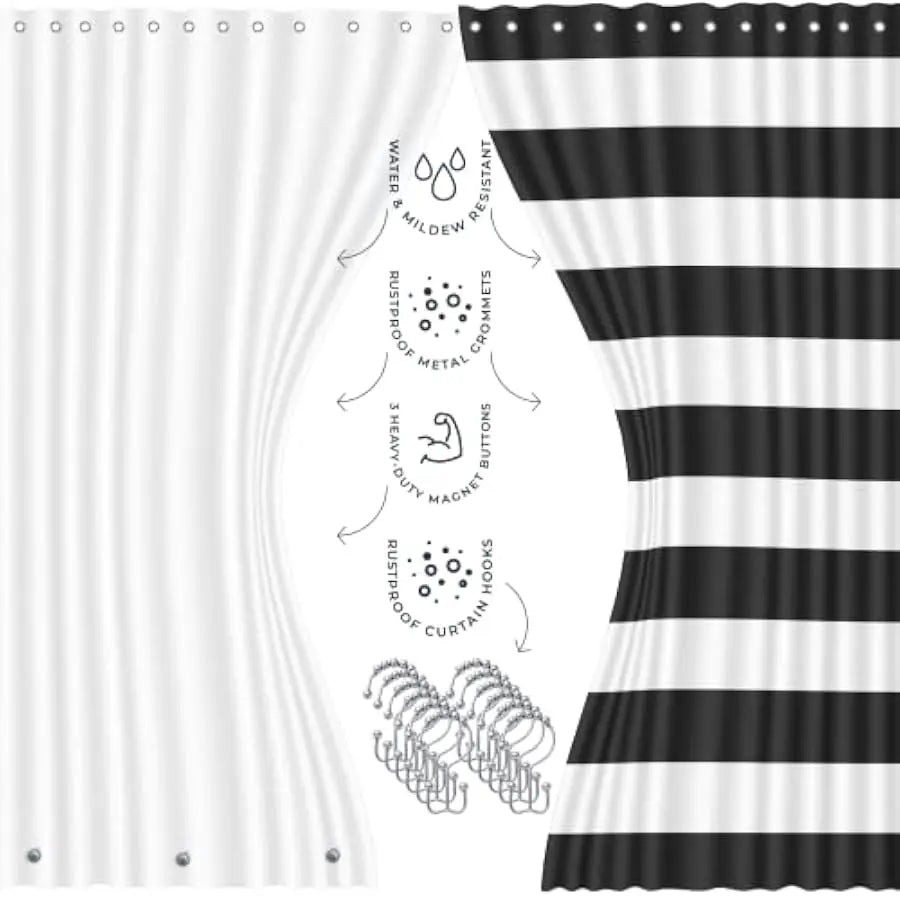 Clara Clark Bath Accessory Set With Shower Curtain Rugs