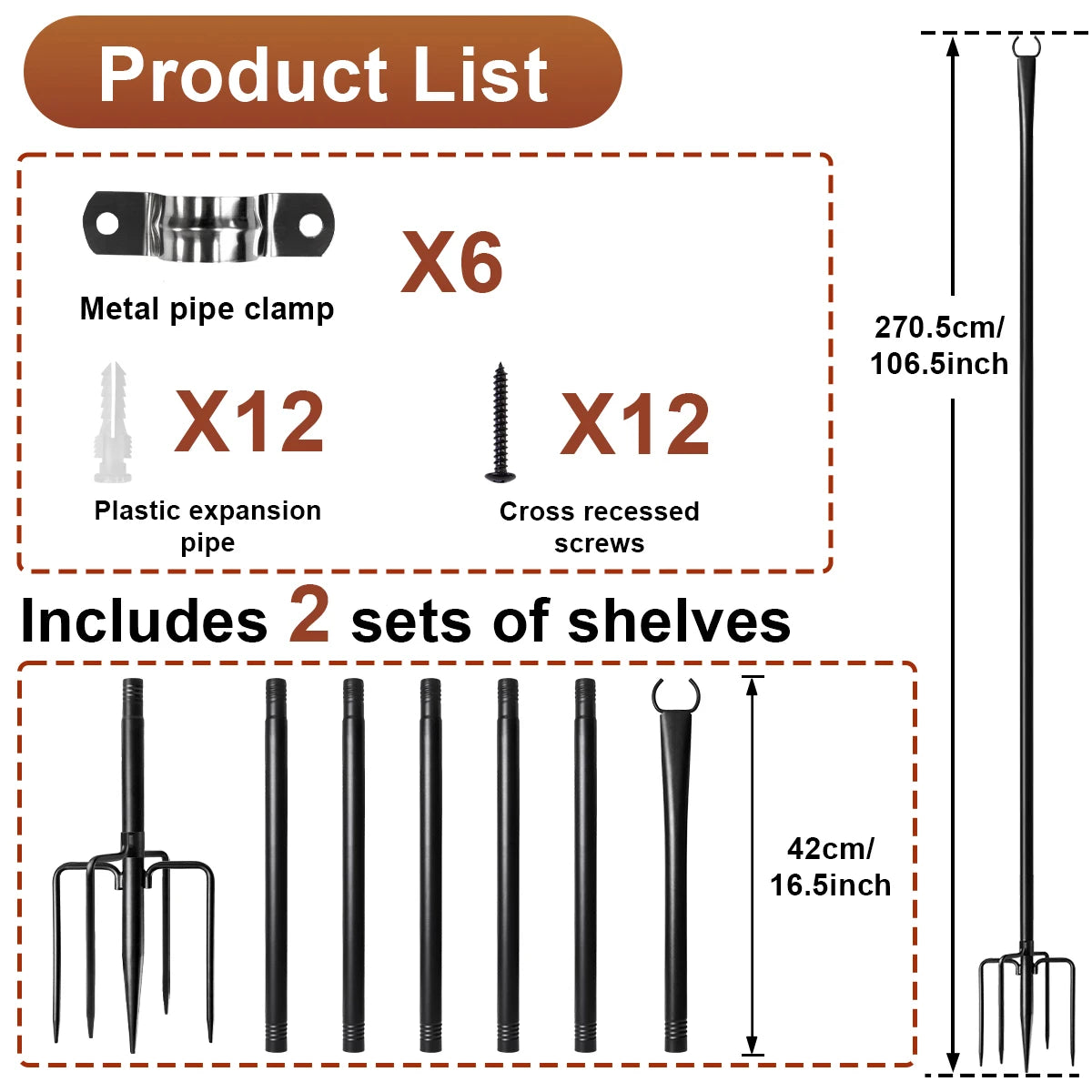 Aiopp Outdoor String Light Poles, Heavy Duty Metal Lamp Stands