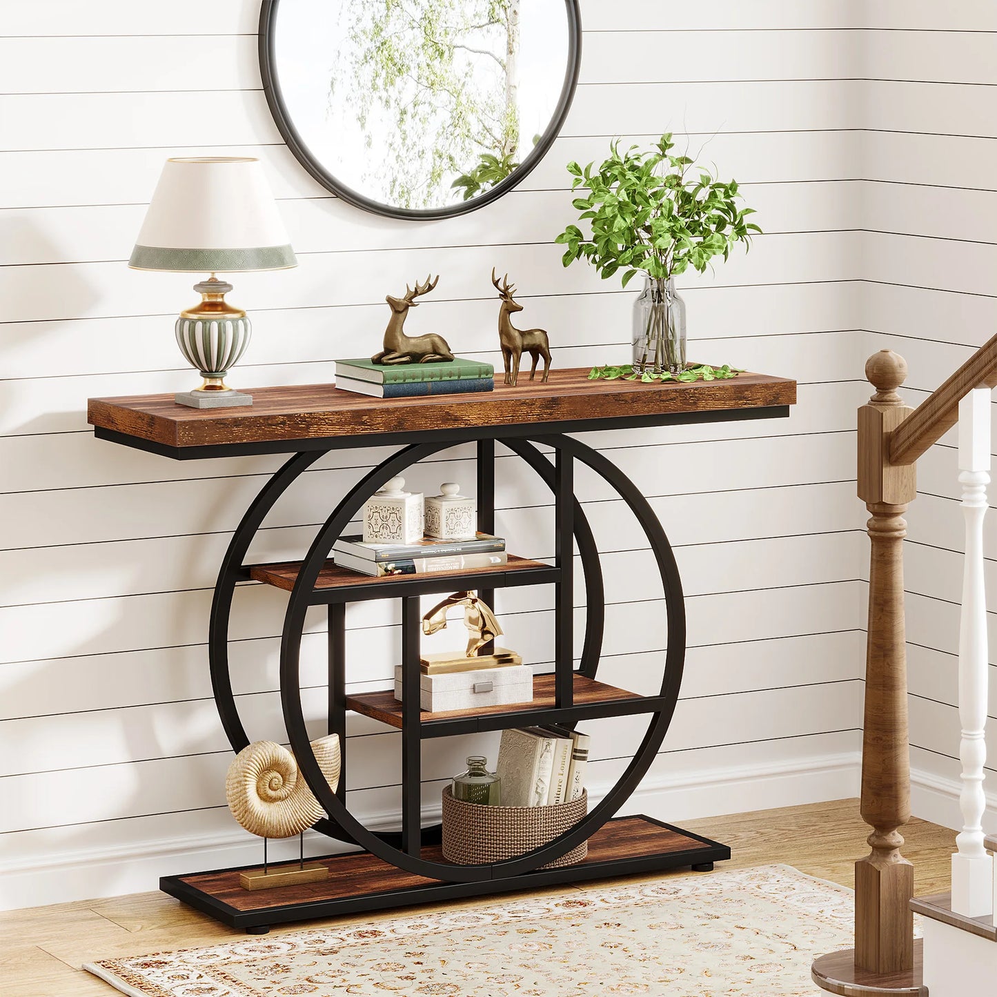 Tribesigns Four-Tier Industrial Console Table For Entryway