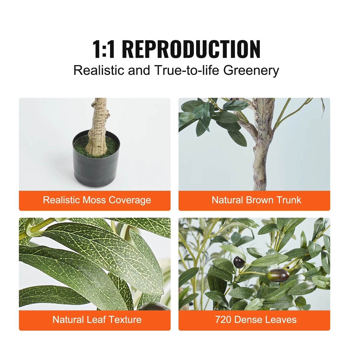 SucceBuy Artificial Olive Tree Tall Faux Plant With Anti Tilt Protection