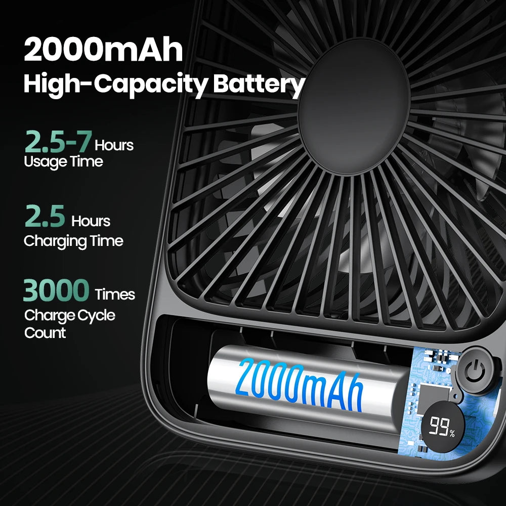 TOPK Rechargeable Portable Mini Silent Desk Fan