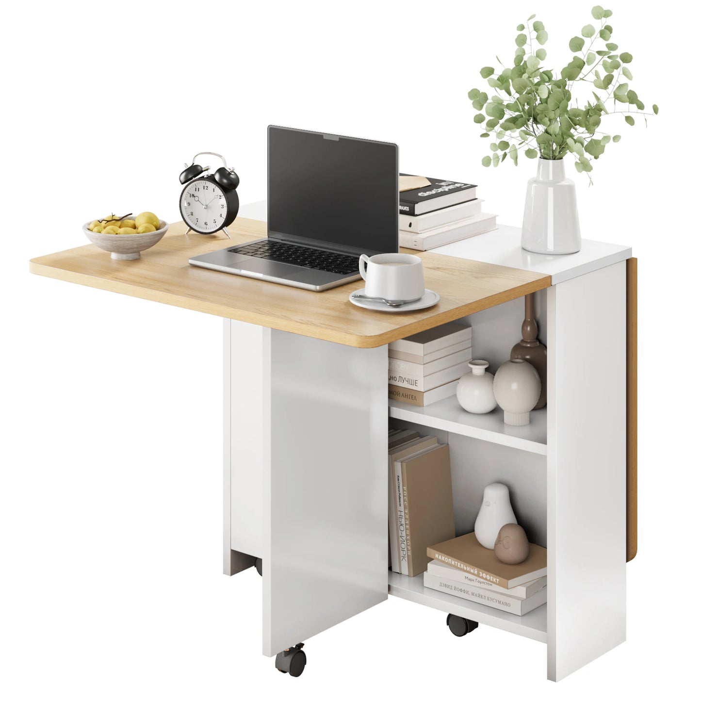 HiMISS Space-Saving Folding Dining Table Drop Leaf And Storage