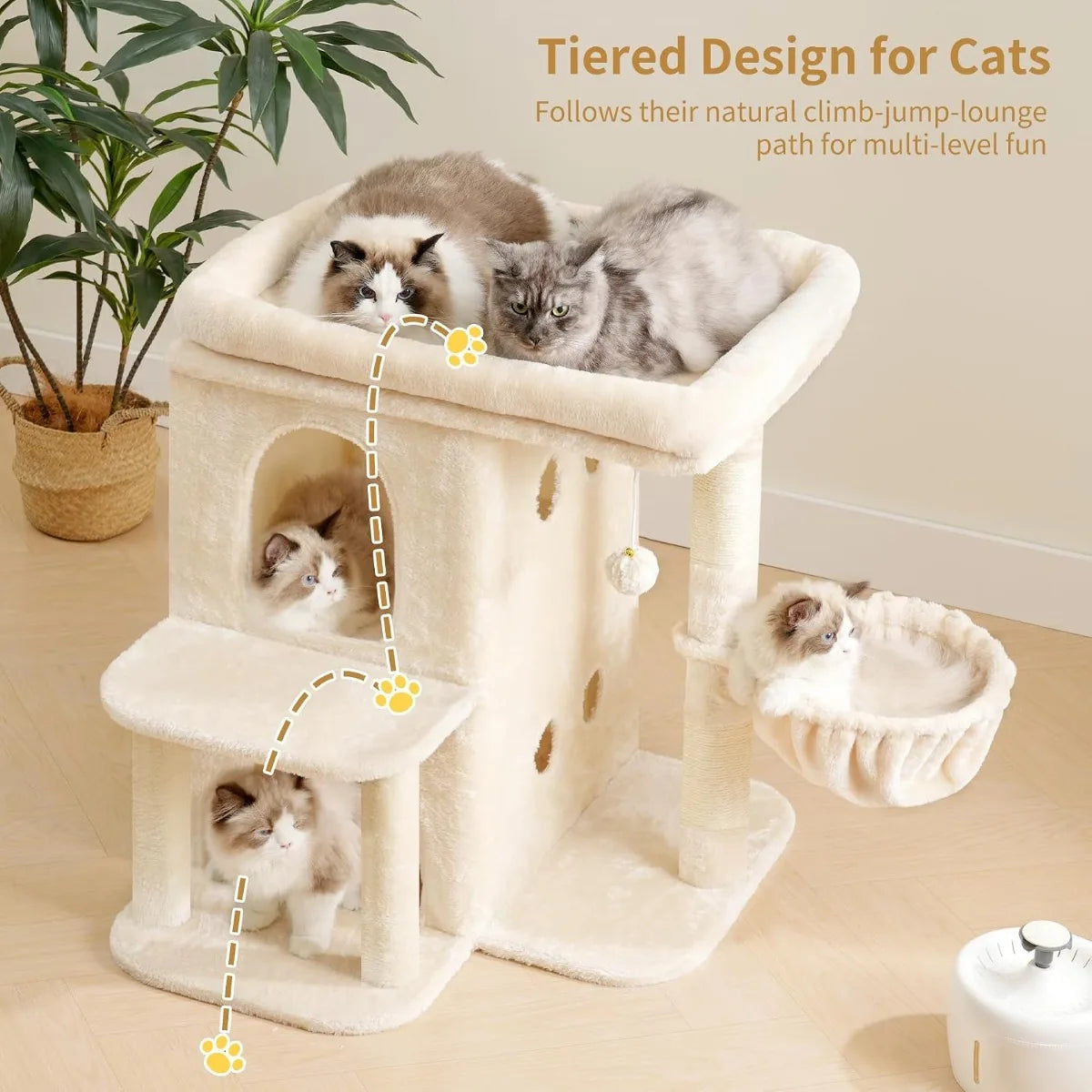 NBVCX Cat Tree Tower With Large Perch Sisal Posts Durable