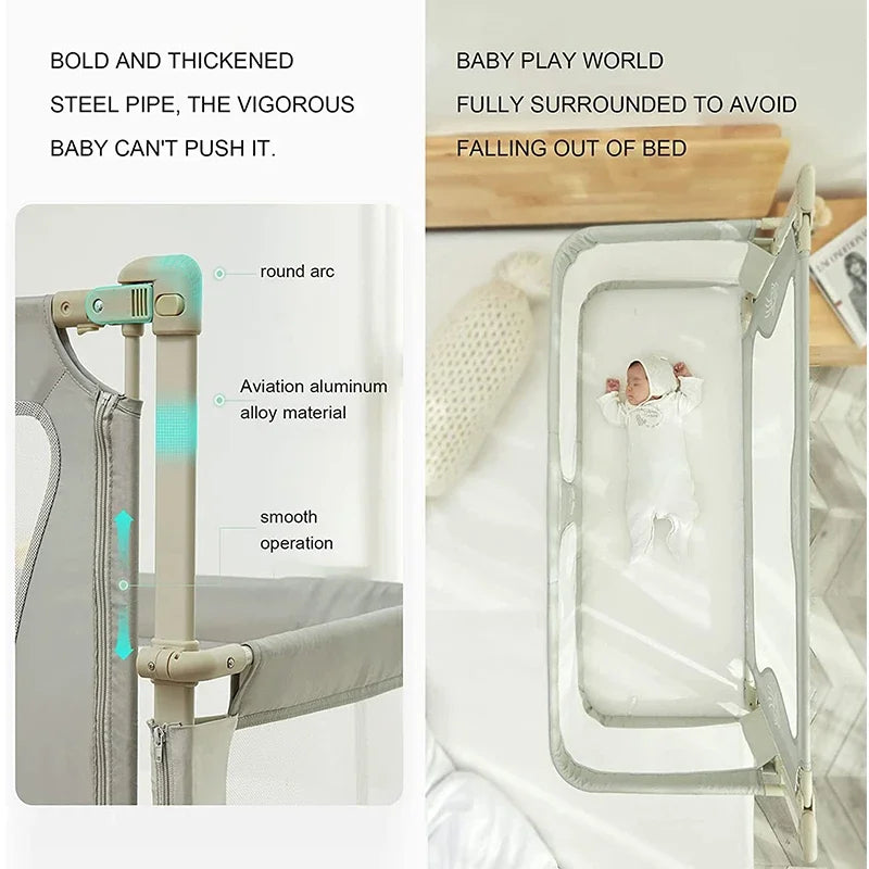 Simple Lightweight Baby Cot Bed Dual Use Bedside Crib