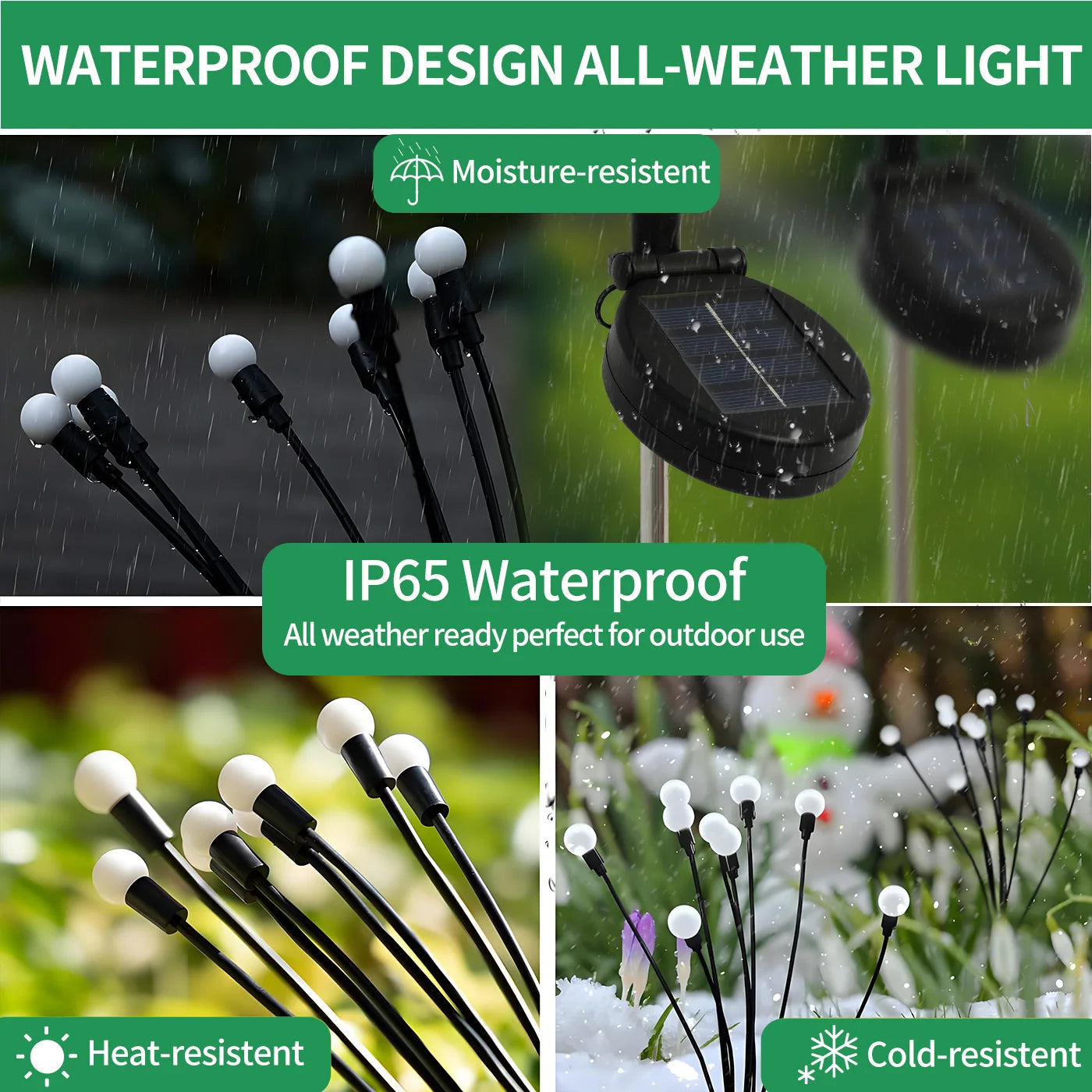 8-Head Solar Firefly Lights Outdoor Waterproof Garden Pathway
