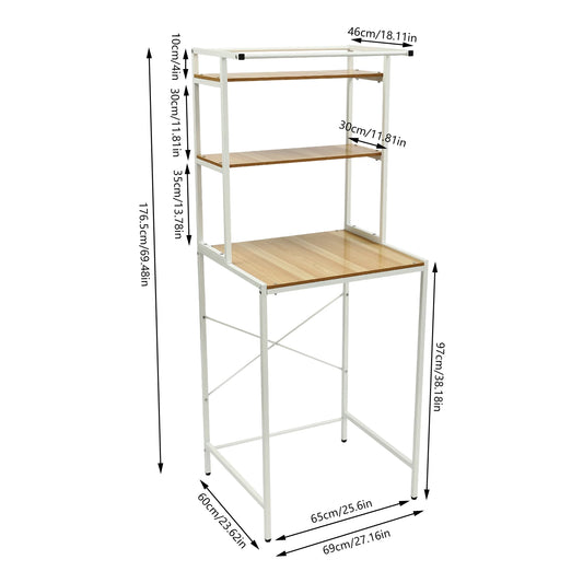 3 Tiers Washing Machine Shelving,  Washer and Dryer Standing Storage Rack Bathroom Organizer Shelf for Laundry Rooms, Balconies