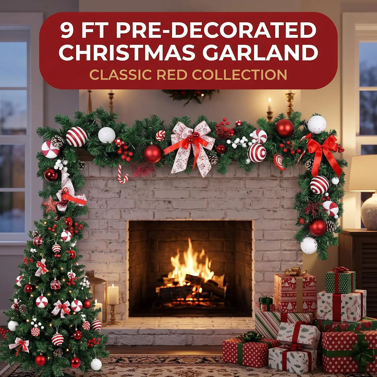 Artificial Christmas Garland With Pinecones And Berry Accents