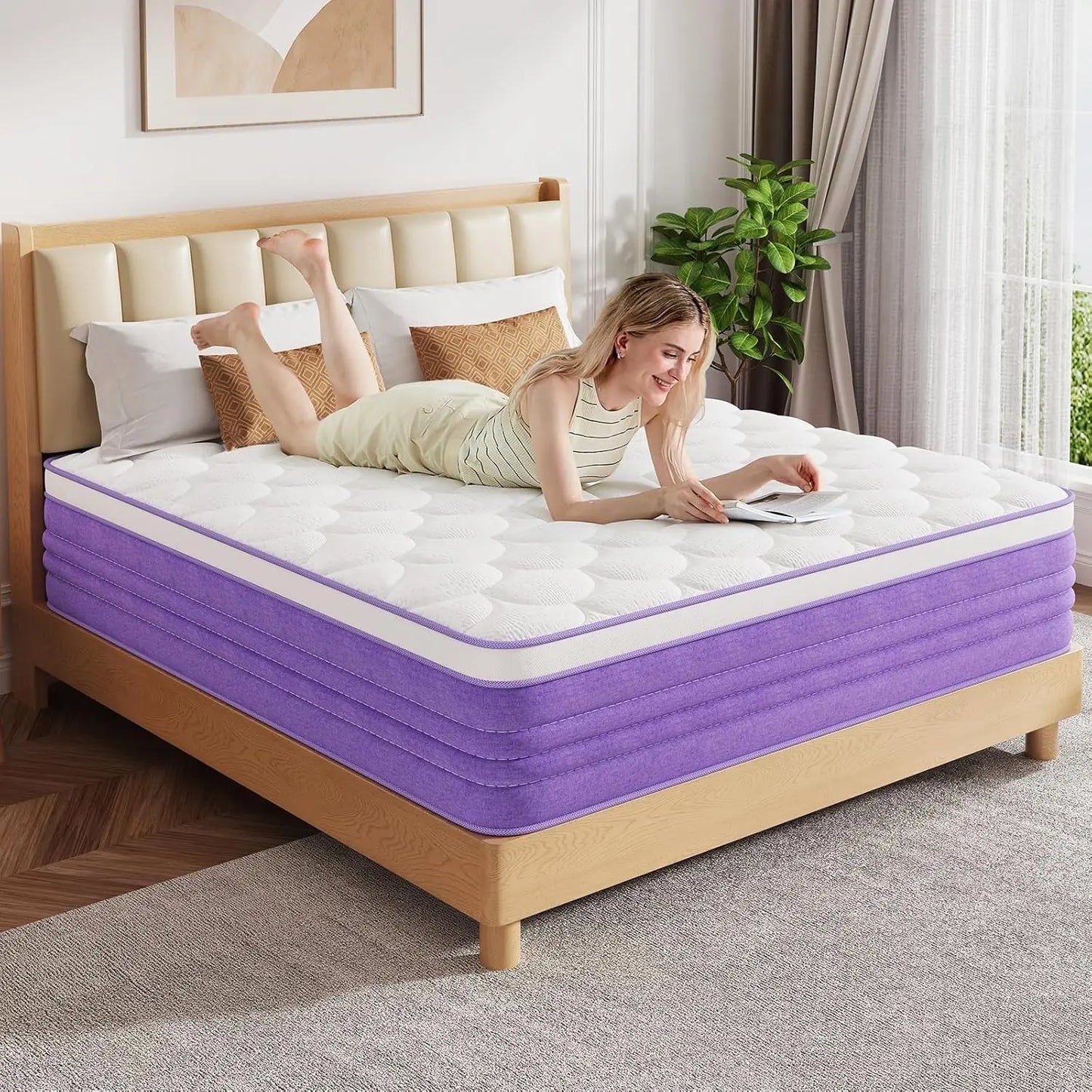 Hybrid Mattress Medium Firm Breathable Fiberglass Free CertiPUR US Certified