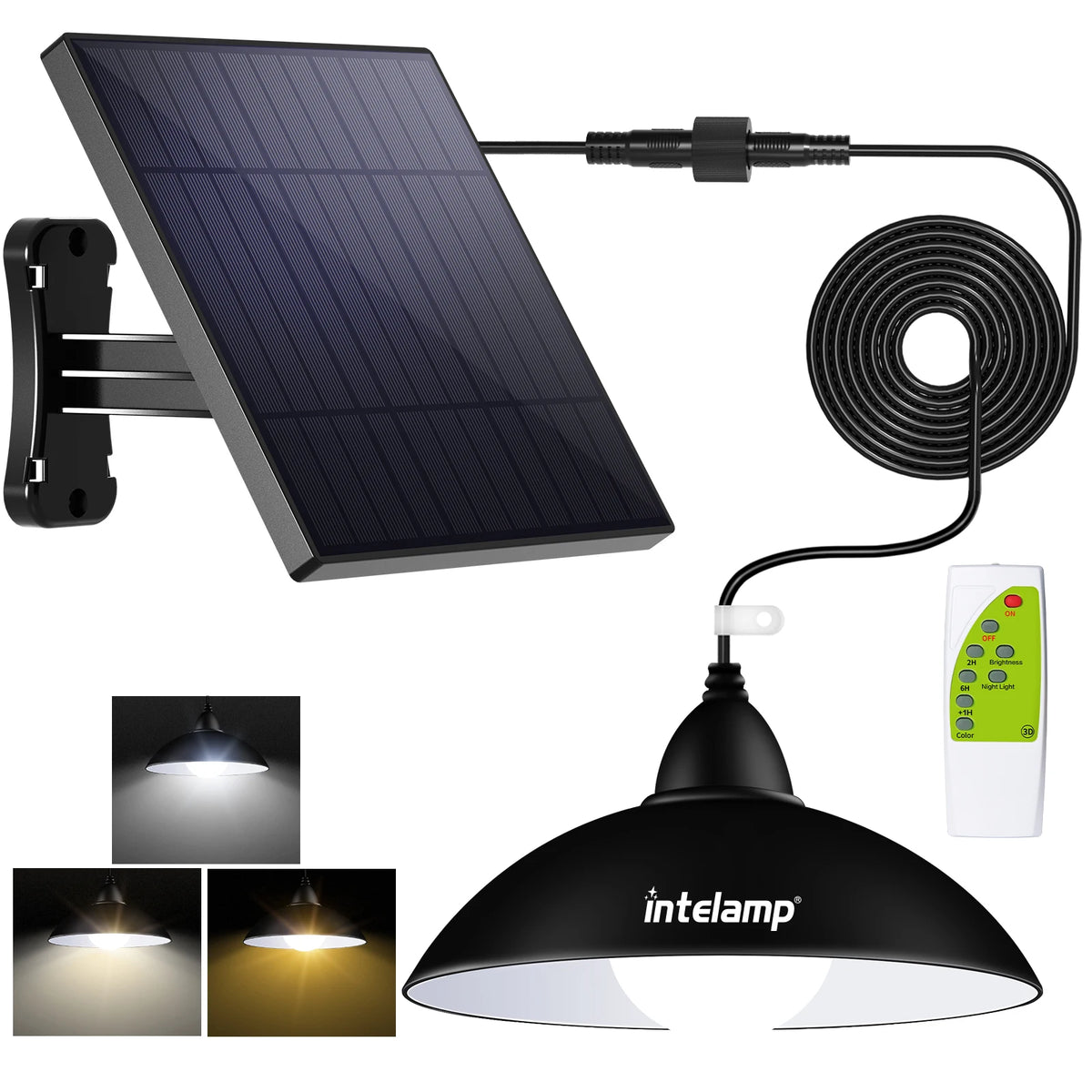 Intelamp Solar Pendant Lights With Remote For Indoor Outdoor Use