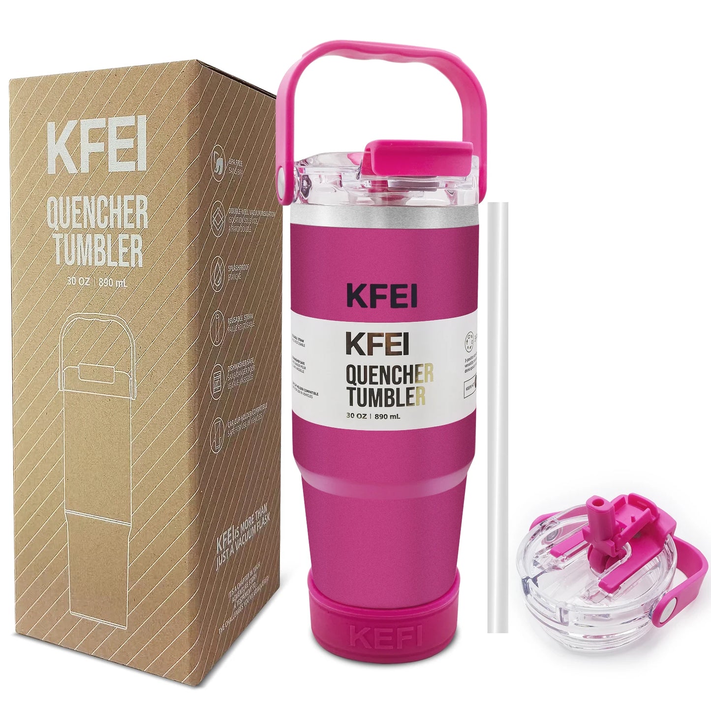 Double Wall Insulated Stainless Steel Tumbler With Lid And Straw