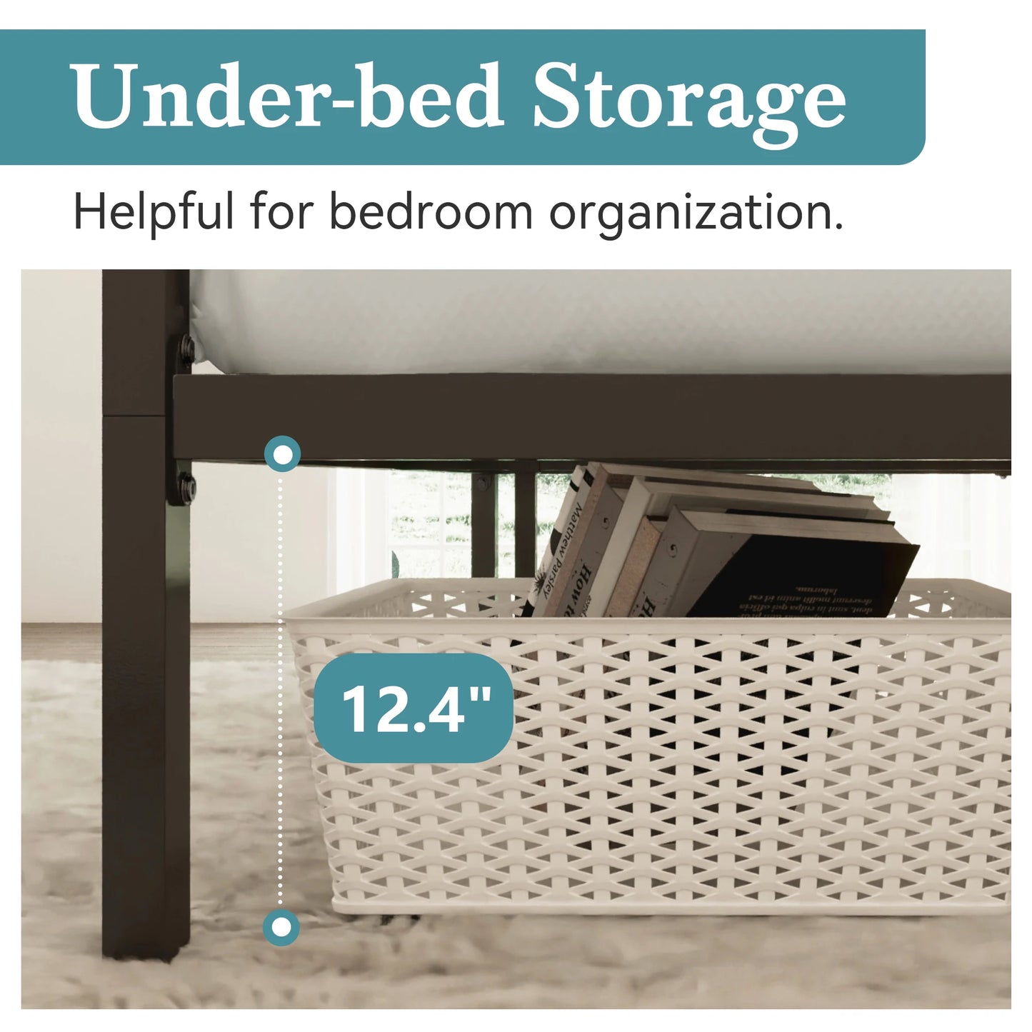 HOOMICH Canopy Bed Frame With Enhanced 3-Metal Crossbars