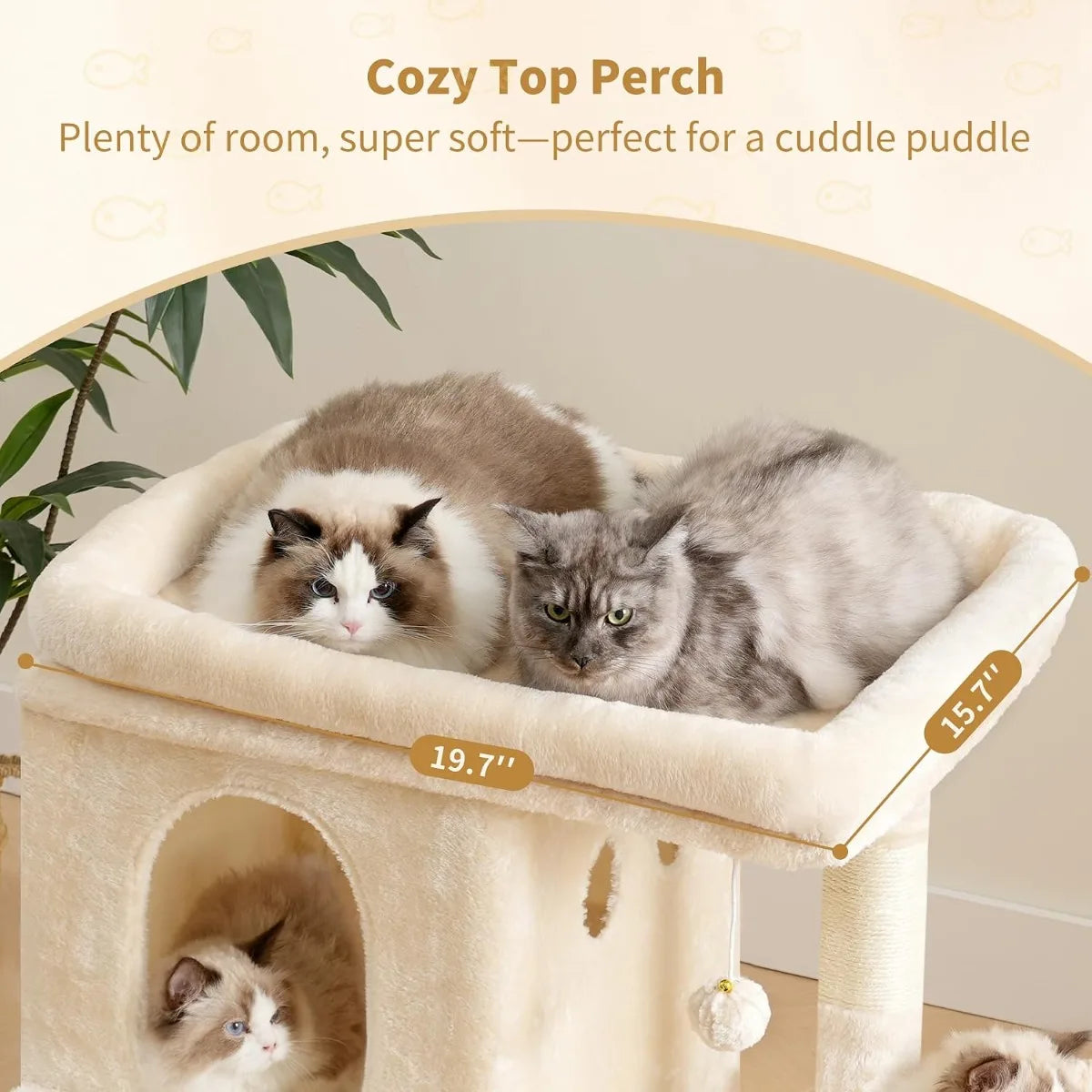 NBVCX Cat Tree Tower With Large Perch Sisal Posts Durable