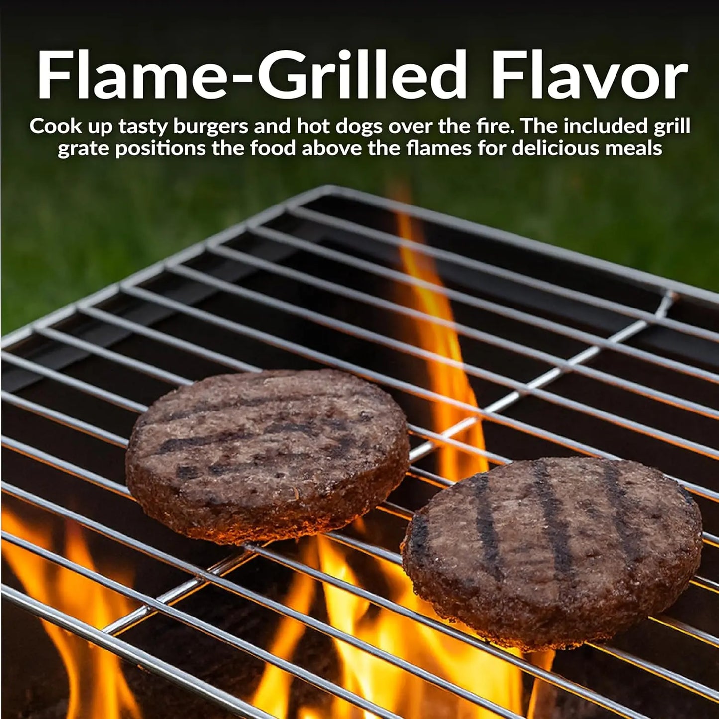 Outdoor Fire Pit With Grill, Spark Screen, Cover, And Poker