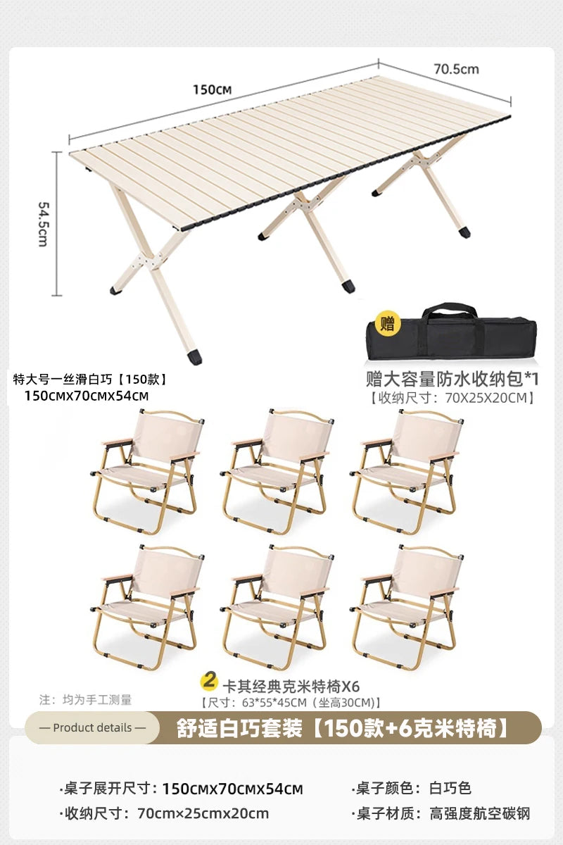 MDUG Outdoor Dining Table Set Foldable Waterproof Patio Garden Furniture