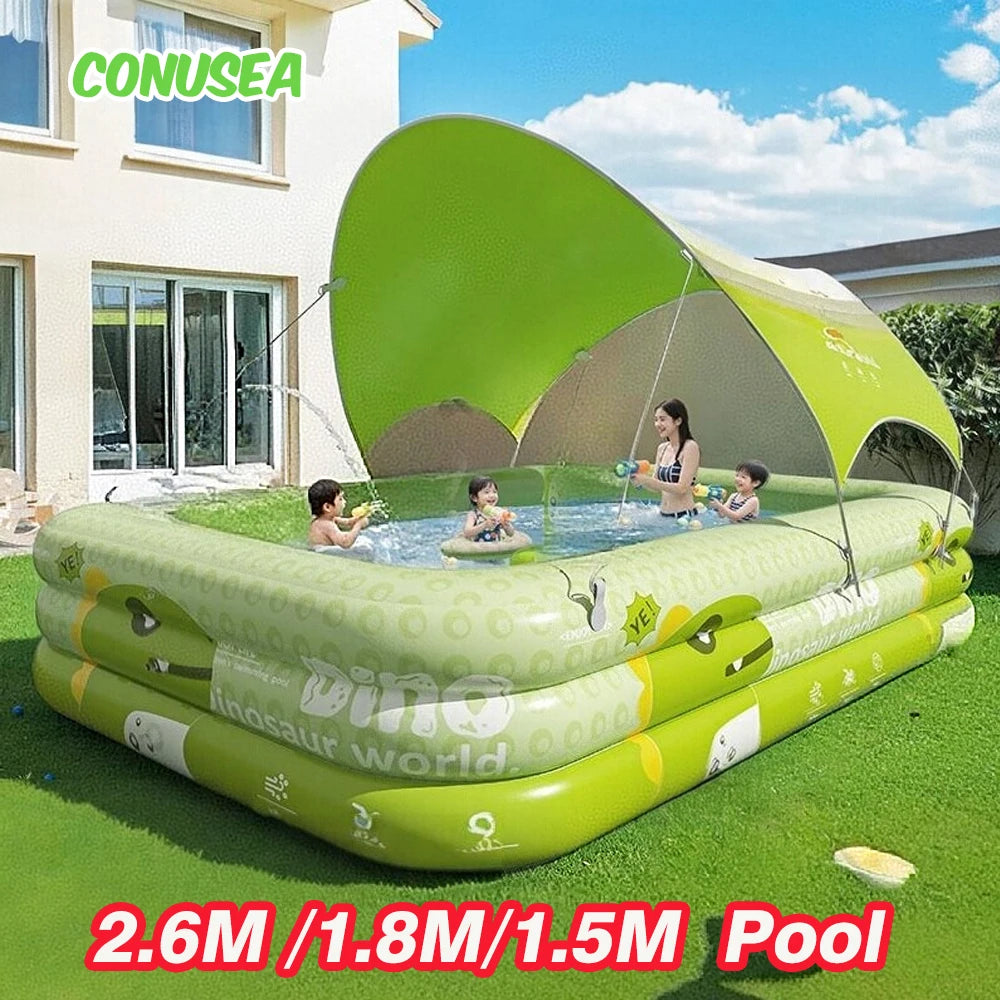 Inflatable Family Pool For Outdoor Use