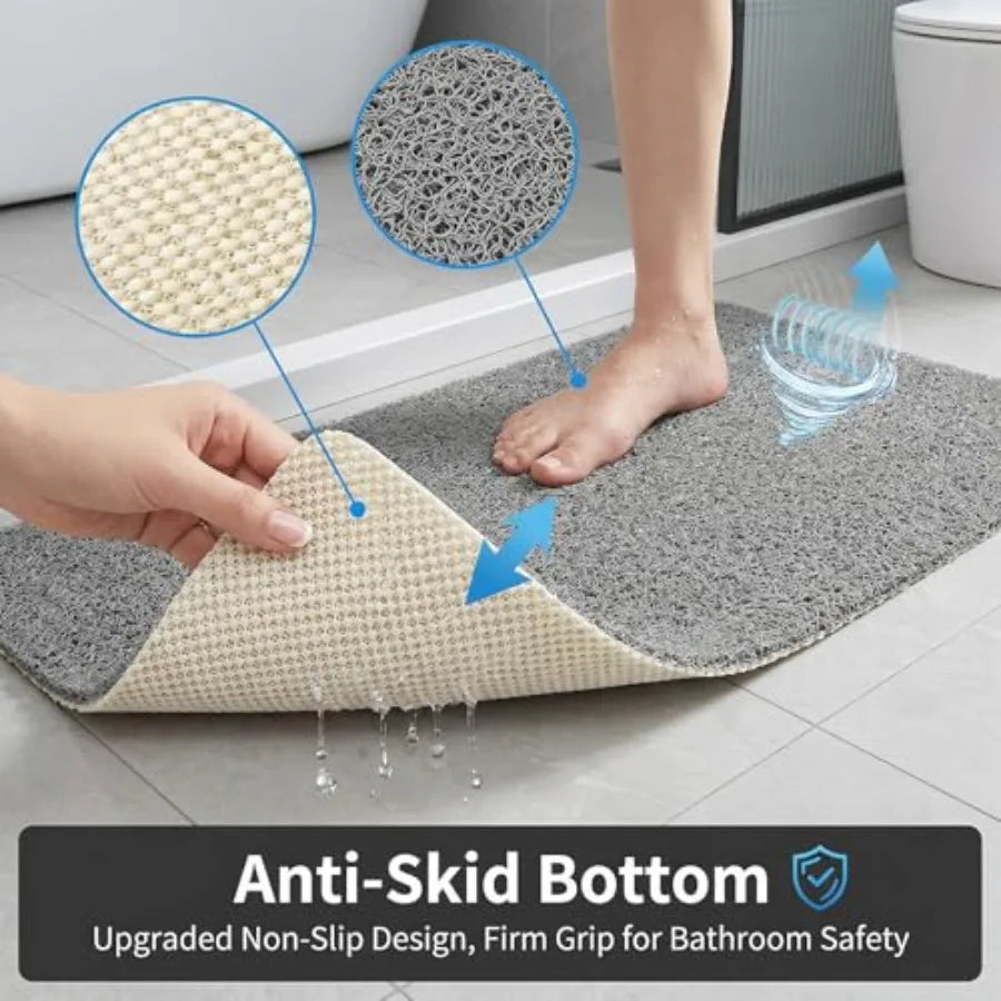 Non Slip PVC Loofah Shower Mat for Tub, Quick Drying