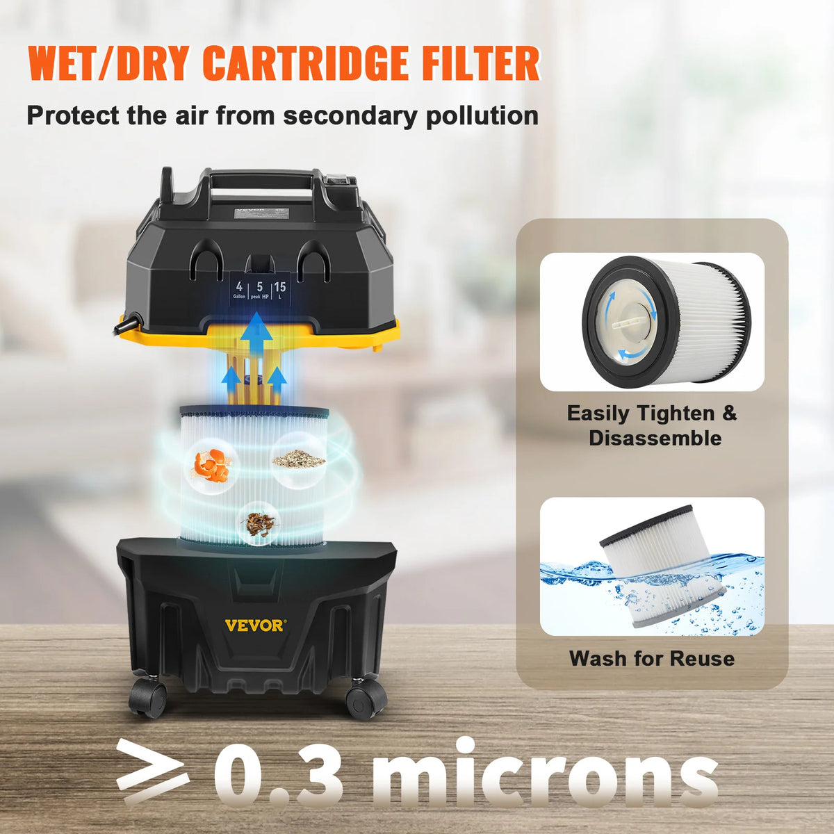 SucceBuy 1200W Portable Wet Dry Vacuum Cleaner Air Blower