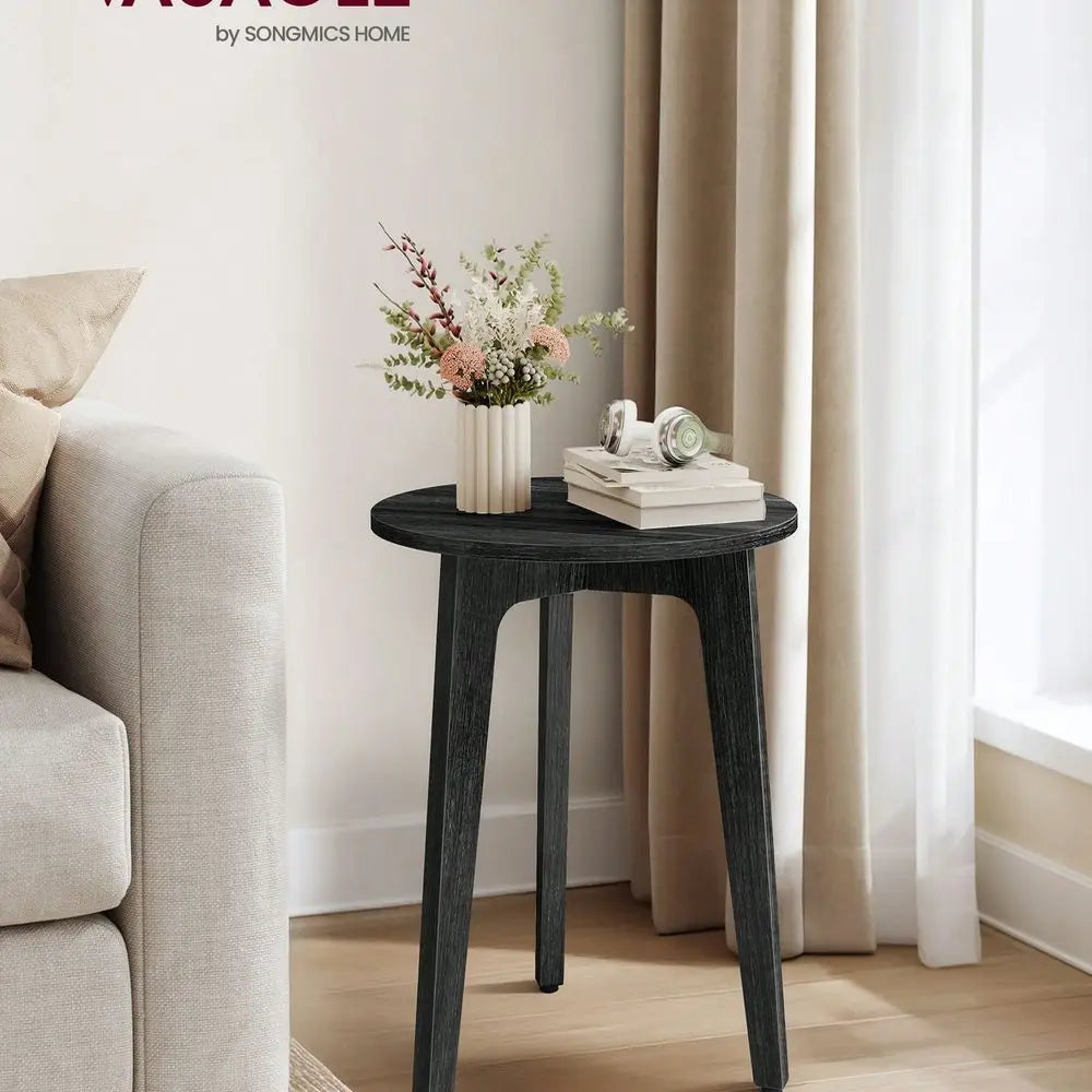 Round End Table With Tapered Legs For Living Room Decor
