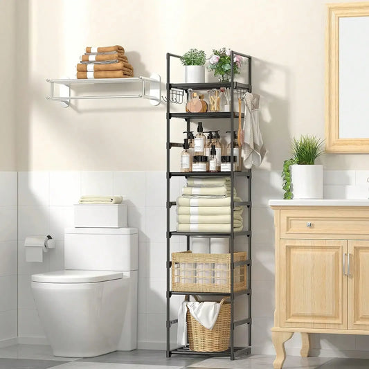 Tomnk 10-Tier Over Toilet Storage Rack Rust-Resistant Bathroom Organizer