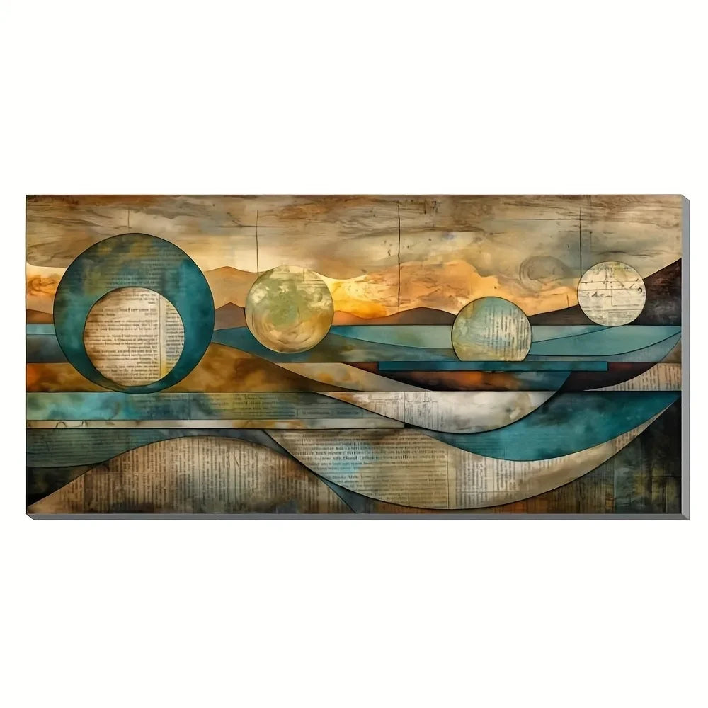 Art Deco Modern Canvas Wall Art Pine Frame Wax Canvas