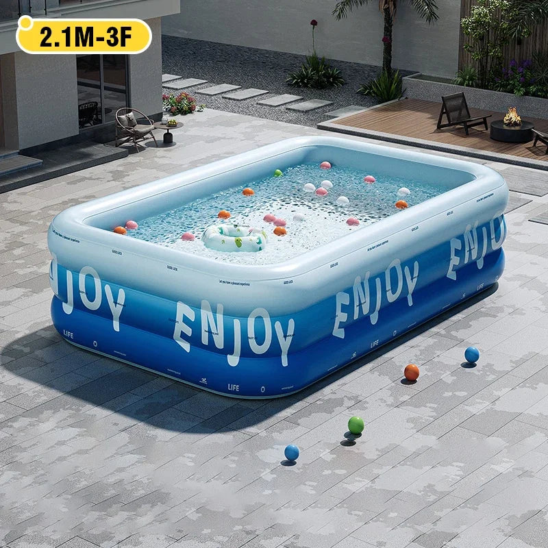 Inflatable Pool For Family Use 3 Layer Indoor Outdoor