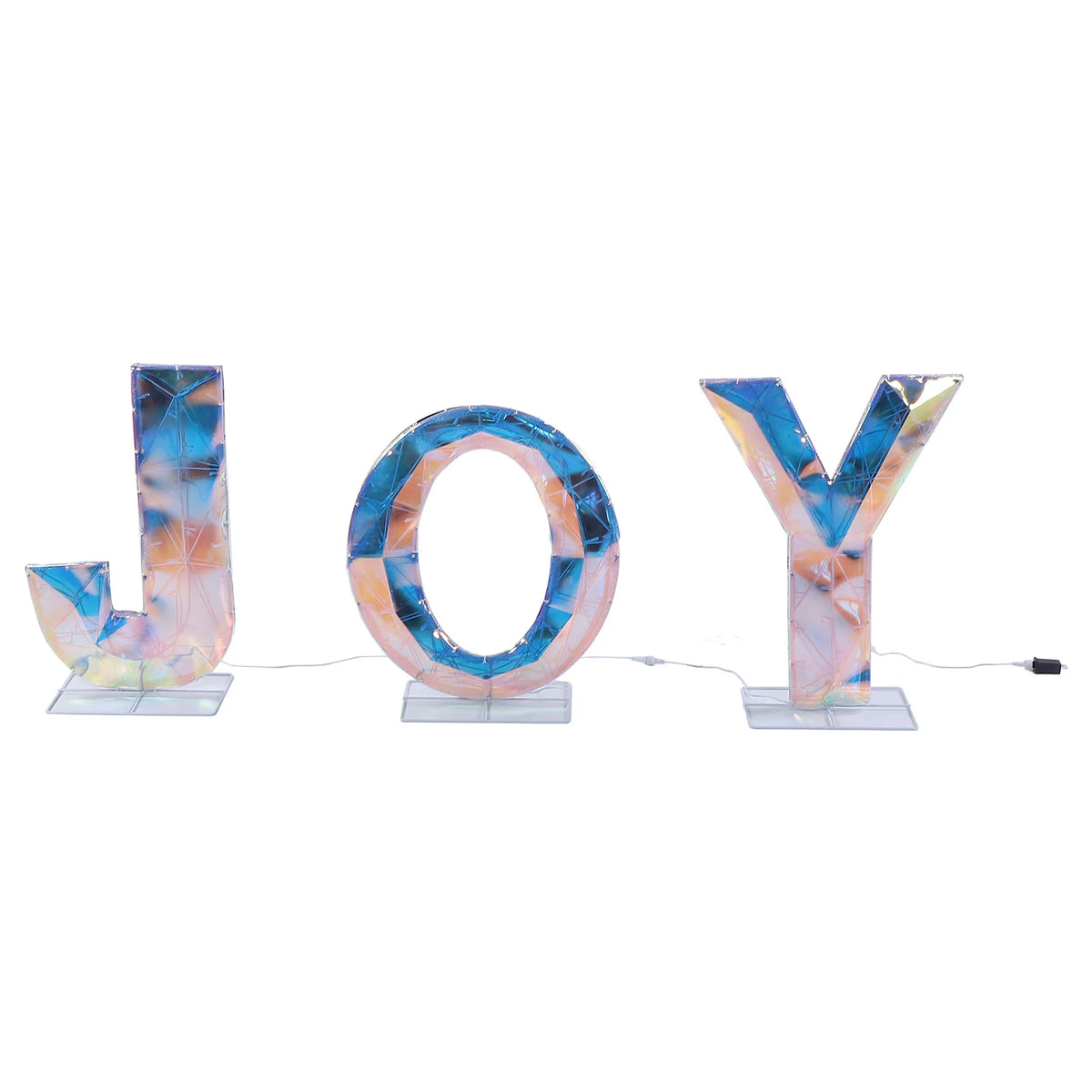 Outdoor Christmas JOY LED Lighted Metal Holiday Yard Decorations