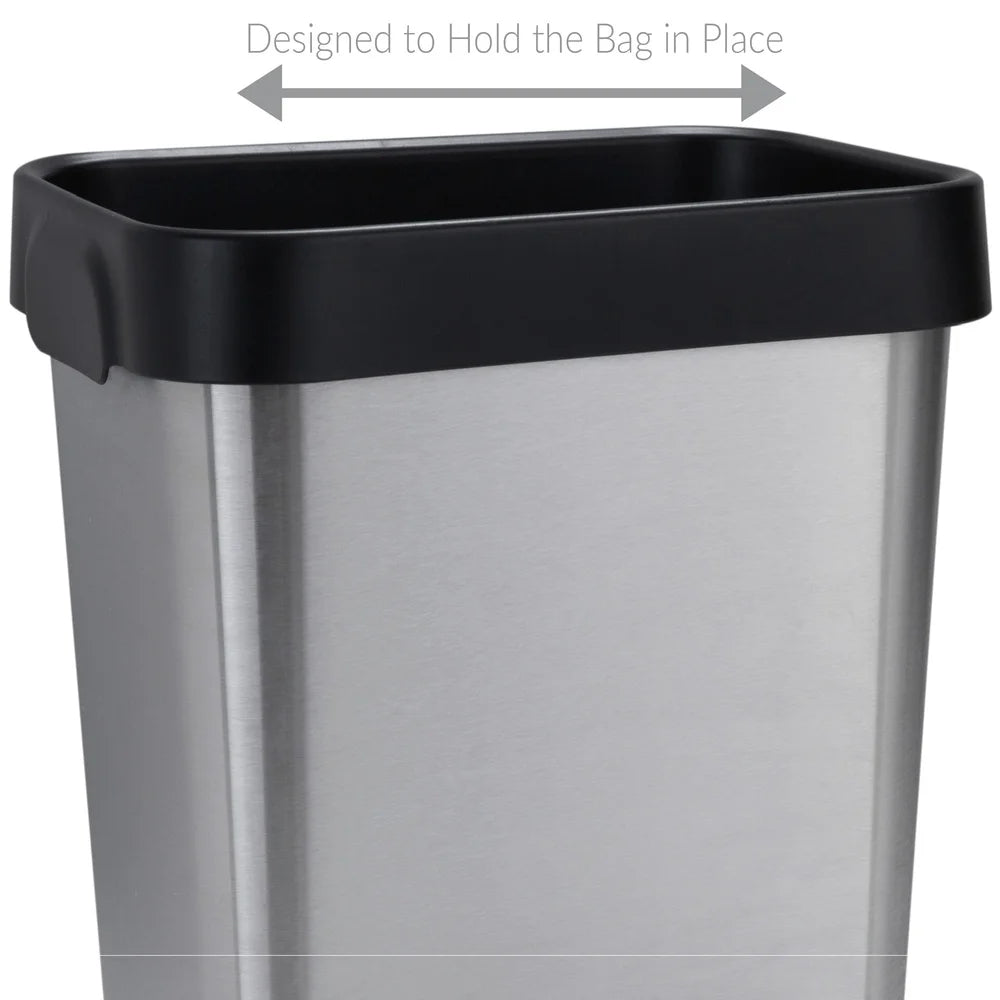 NONECN Stainless Steel Trash Can Open Top Waste Bin
