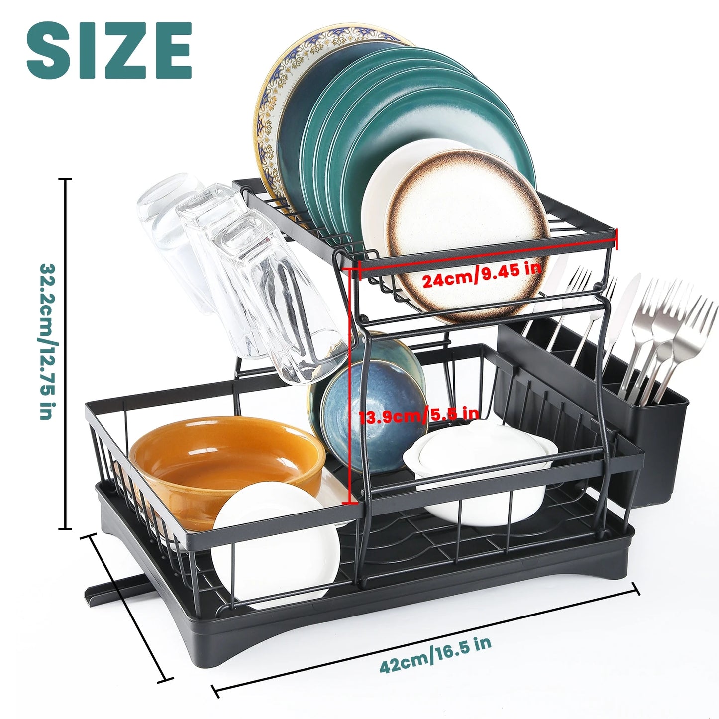 Dish Drying Rack For Kitchen Countertops Removable Draining Rack