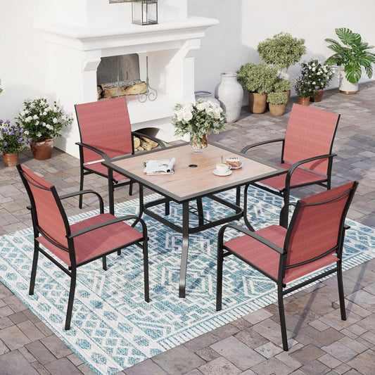 Patio Dining Set For Outdoor Use With Table And Chairs