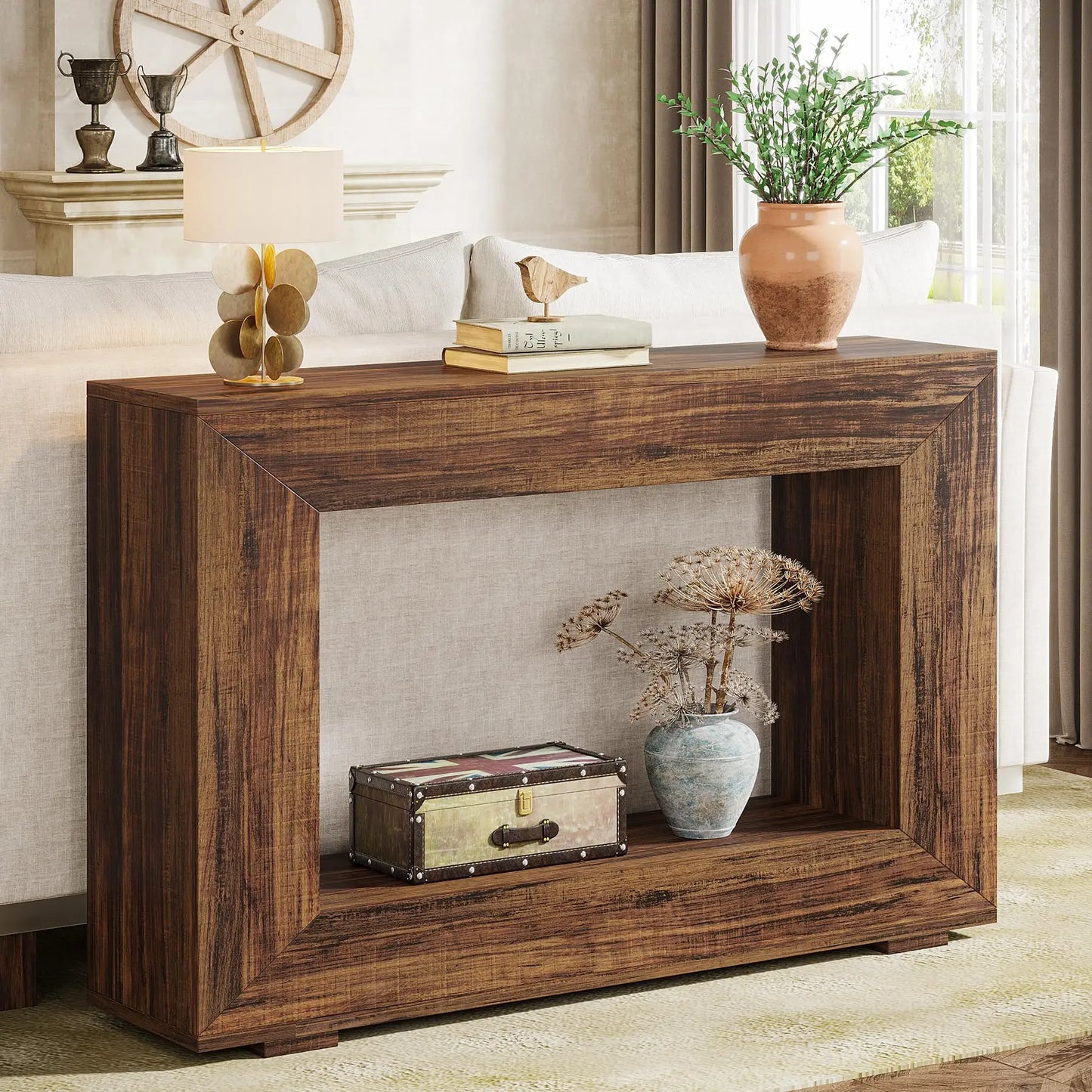 Tribesigns Farmhouse Console Table With Storage For Entryway And Living Room