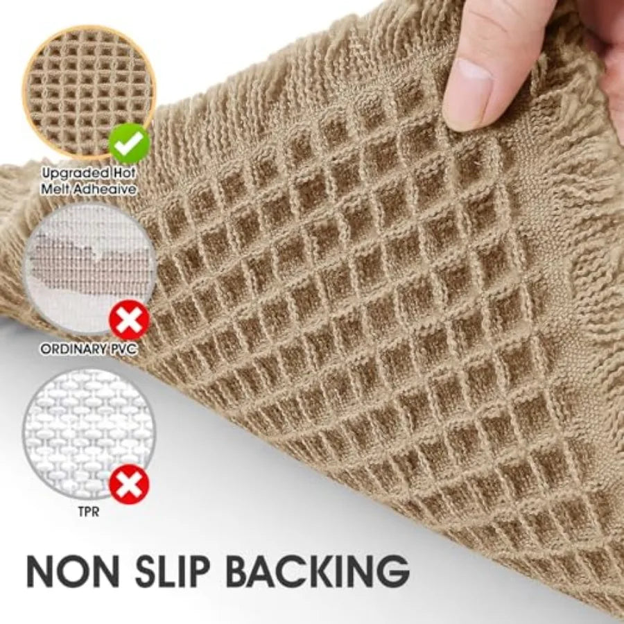 Waffle Bath Mat Boho Woven Non Slip Absorbent Washable Rug