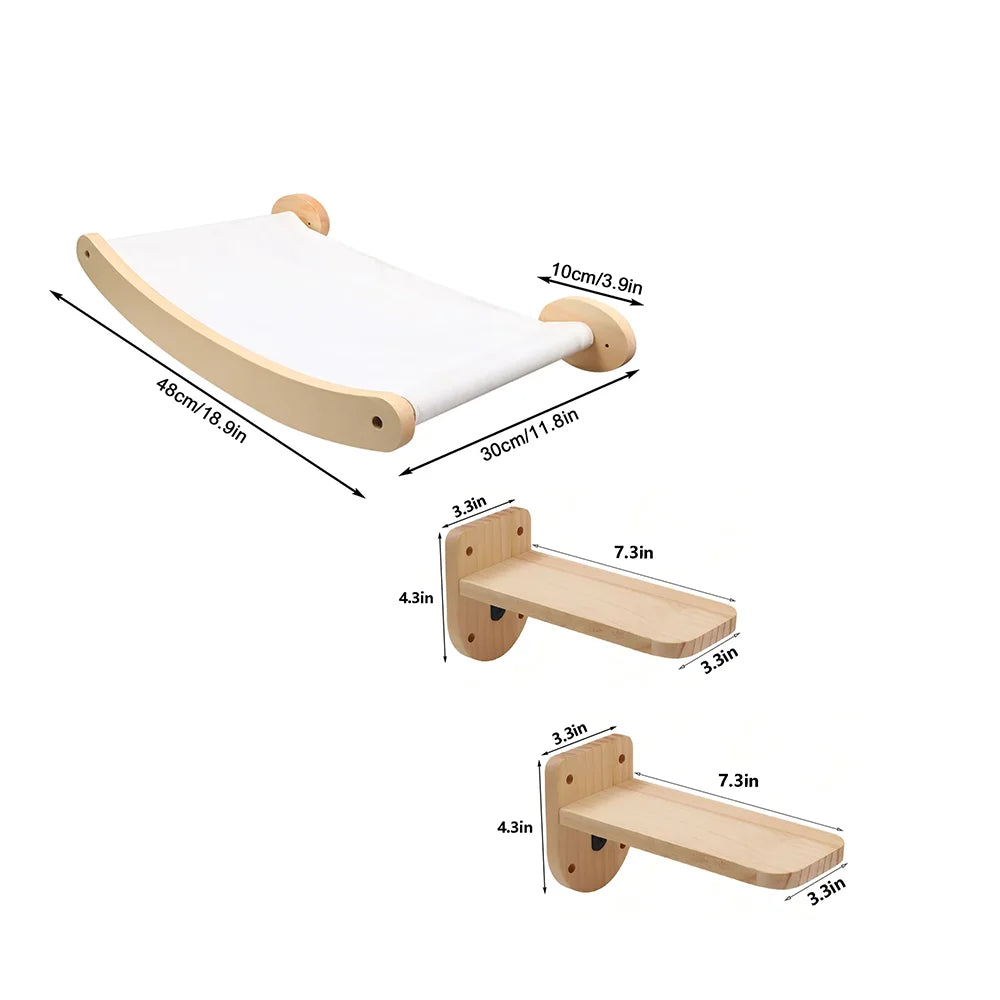 CWV Cat Hammock And Stairway Wall Mounted Scratching Furniture