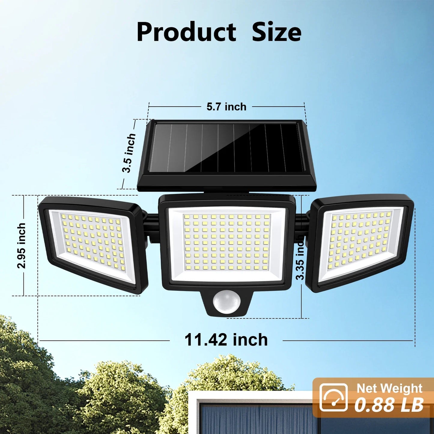 SZRSTH 5-Pack Outdoor Solar Motion Sensor Security Lights
