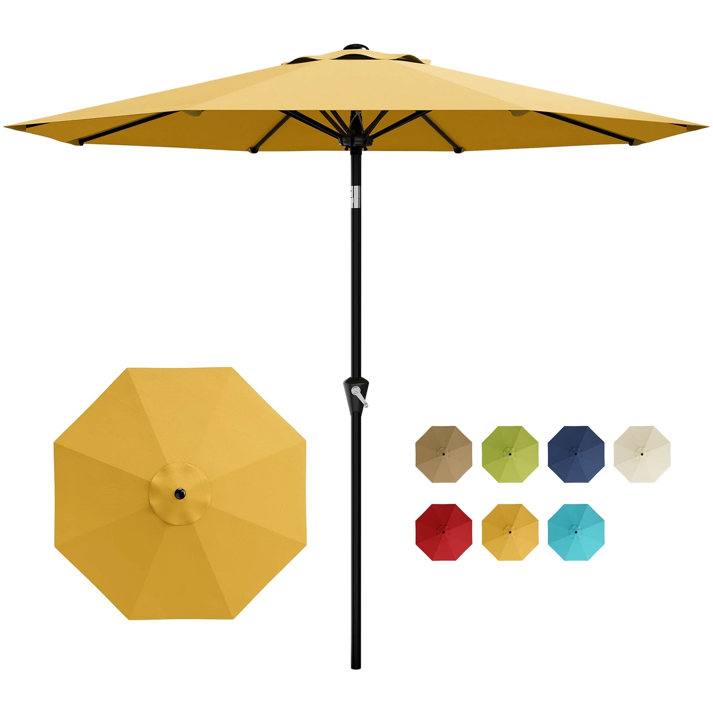 HiMISS Patio Market Umbrella With UPF 50 UV Protection