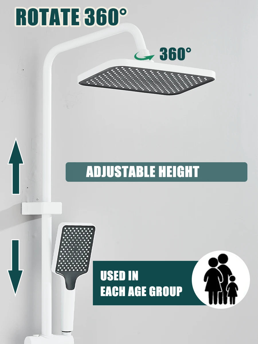Onyzpily Four Way Piano Key Rainfall Shower Faucet System