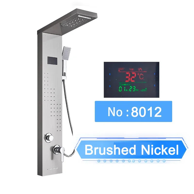 Shinesia LED Shower Panel With Waterfall Rainfall And Massage Jets