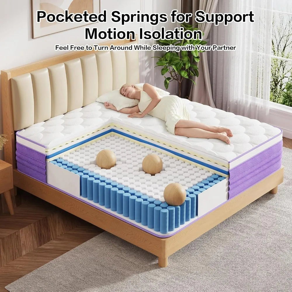 Hybrid Mattress With Pocket Springs CertiPUR-US Edge Support