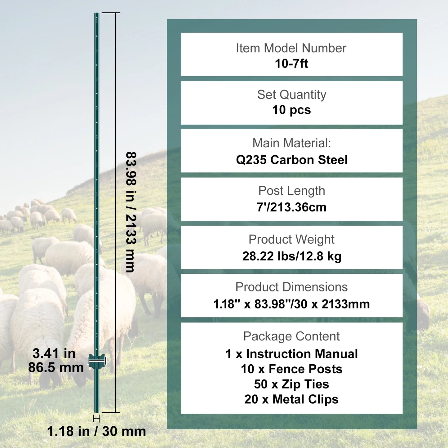 SucceBuy Heavy Duty T Post Fence Stakes Steel Garden Fence